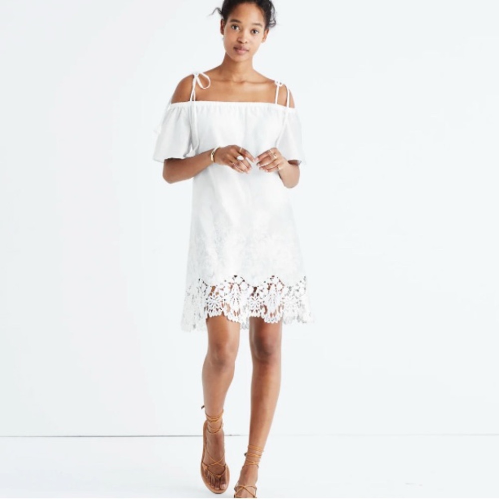 Madewell Eyelet Cold Shoulder Dress